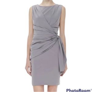 Zac Posen Z Spoke Gray Draped Sheath Dress Size 4